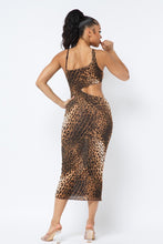 Load image into Gallery viewer, Animal Print Midi Dress With Strap