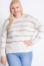 Load image into Gallery viewer, Plus Sweater With Stripe Detail