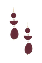 Load image into Gallery viewer, Geometric Wood Bead Dangle Earring
