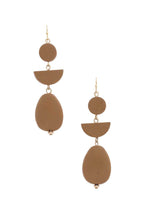 Load image into Gallery viewer, Geometric Wood Bead Dangle Earring