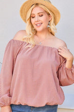 Load image into Gallery viewer, Off Shoulder Long Bubble Sleeve Plaid Top