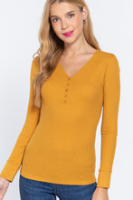Load image into Gallery viewer, Long Slv V-neck Placket Thermal Top