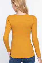 Load image into Gallery viewer, Long Slv V-neck Placket Thermal Top