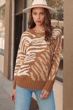 Load image into Gallery viewer, A Zebra Print Pullover Sweater