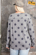 Load image into Gallery viewer, Plus Size Star Printed Poly Rayon Loose Fit Top