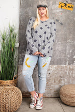 Load image into Gallery viewer, Plus Size Star Printed Poly Rayon Loose Fit Top