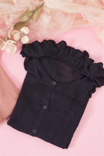 Load image into Gallery viewer, Round Neck Bertha Collar Button-front Cardigan