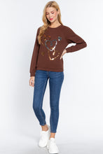 Load image into Gallery viewer, Sequins French Terry Pullover Top