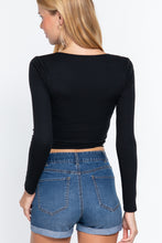 Load image into Gallery viewer, Long Slv Surplice Wrap Rib Knit Top
