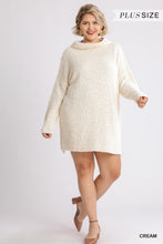 Load image into Gallery viewer, High Cowl Neck Bouclé Long Sleeve Sweater Dress