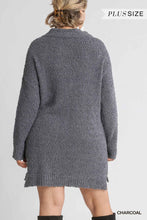 Load image into Gallery viewer, High Cowl Neck Bouclé Long Sleeve Sweater Dress