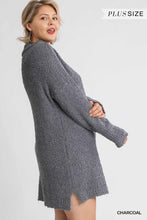 Load image into Gallery viewer, High Cowl Neck Bouclé Long Sleeve Sweater Dress