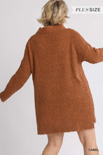 Load image into Gallery viewer, High Cowl Neck Bouclé Long Sleeve Sweater Dress