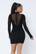 Load image into Gallery viewer, Animal Print Long Sleeve Mock Neck Mini Dress