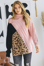 Load image into Gallery viewer, Turtle Neck Color Block Cutout Sweater