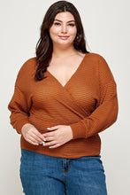 Load image into Gallery viewer, Plus Size Textured Waffle Sweater Knit Top
