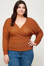 Load image into Gallery viewer, Plus Size Textured Waffle Sweater Knit Top