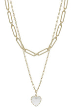 Load image into Gallery viewer, Metal Chain Heart Pendant 2 Layered Necklace