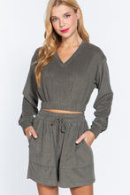 Load image into Gallery viewer, Elasticized Hem Terry Towelling Top