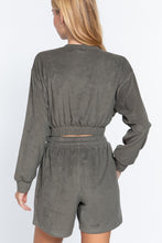 Load image into Gallery viewer, Elasticized Hem Terry Towelling Top