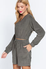 Load image into Gallery viewer, Elasticized Hem Terry Towelling Top