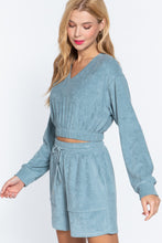 Load image into Gallery viewer, Elasticized Hem Terry Towelling Top