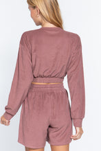Load image into Gallery viewer, Elasticized Hem Terry Towelling Top