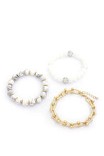 Load image into Gallery viewer, U Link Stone Beaded Bracelet Set.