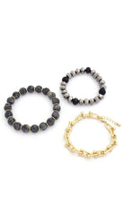 Load image into Gallery viewer, U Link Stone Beaded Bracelet Set.