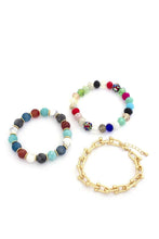 Load image into Gallery viewer, U Link Stone Beaded Bracelet Set.