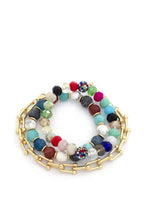 Load image into Gallery viewer, U Link Stone Beaded Bracelet Set.