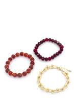 Load image into Gallery viewer, U Link Stone Beaded Bracelet Set.