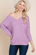 Load image into Gallery viewer, Solid Rib Modal Casual 3/4 Sleeves Dolman Sleeves Top