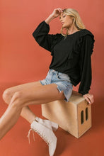 Load image into Gallery viewer, Round Neckline Front Ruffle Detail Knit Top