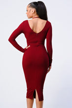 Load image into Gallery viewer, Trendy Front Shirring Cut-out Long Sleeved Dress