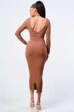 Load image into Gallery viewer, Trendy Front Shirring Cut-out Long Sleeved Dress