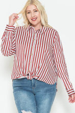 Load image into Gallery viewer, Multi Stripe Side Slit Cotton Shirt