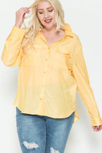 Load image into Gallery viewer, Plus Size Chest Pocket Oversized Satin Shirt