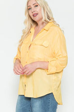 Load image into Gallery viewer, Plus Size Chest Pocket Oversized Satin Shirt