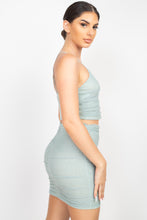 Load image into Gallery viewer, Shirred Cami Top &amp; Mini Skirts Set
