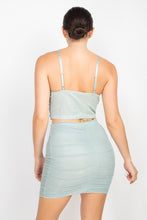 Load image into Gallery viewer, Shirred Cami Top &amp; Mini Skirts Set
