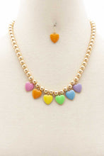 Load image into Gallery viewer, Heart Ball Bead Necklace