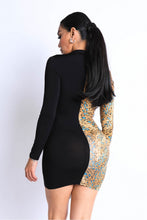 Load image into Gallery viewer, Colorblocked Deep V Collared Dress
