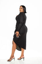 Load image into Gallery viewer, Asymmetrical Sweater Dress With Waterfall Ruffle