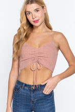Load image into Gallery viewer, Front Ruched Detail Sweater Knit Crop Cami Top