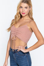 Load image into Gallery viewer, Front Ruched Detail Sweater Knit Crop Cami Top