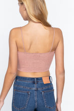 Load image into Gallery viewer, Front Ruched Detail Sweater Knit Crop Cami Top