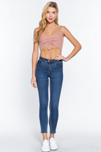 Load image into Gallery viewer, Front Ruched Detail Sweater Knit Crop Cami Top