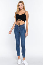 Load image into Gallery viewer, Front Ruched Detail Sweater Knit Crop Cami Top