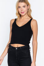 Load image into Gallery viewer, V-neck Side Ruched Sweater Top